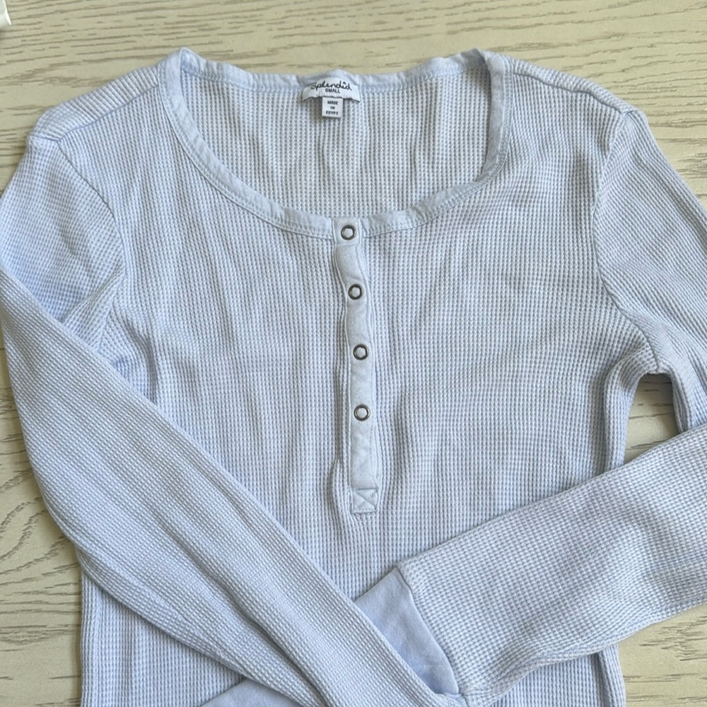 Splendid light blue long sleeve (Henley Thermal Top)